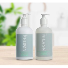 39° North Shampoo & Conditioner Set - Eucalyptus & Lavender Scent - Courtyard by Marriott and Residence Inn Hotels - Cleansing & Moisturizing - All Natural - 8.5oz - Hair Care Set