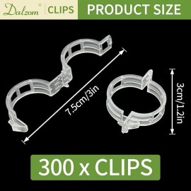 Dalzom® 300Pcs Tomato Clips, Plastic Trellis Clips Plant Support Clips, Plant
