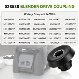 028538 Blender Drive Coupling, Compatible with Waring Xtreme Series MX1000, MX1050, MX1100, MX1200, MX1300, MX1500 XT, XTP, XTS, XTX and More Models