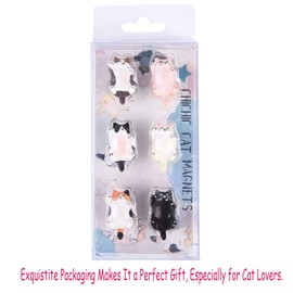 CHICHIC 6 Pack Fun Cat Refrigerator Magnets Office Magnet, Kitchen Decor Fridge Cat Ornament, Perfect for Whiteboard, Refrigerator, Map, Notes, Calendar, Gift for Lady Cats Lovers Novelty Butt