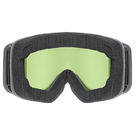 uvex pwdr FM - Stylish Mirrored Ski Goggles with Wide Field of View and Anti-Fog Coating with Adult Features for Children - Black Matt/Pink-Clear - One Size