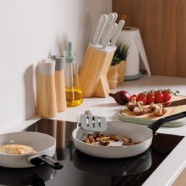 BergHOFF Leo Glints Nonstick Ceramic Frying Pan 8in Recycled Aluminum CeraGreen Non-toxic Coating Stay-cool Handle Induction Pans, Spirit