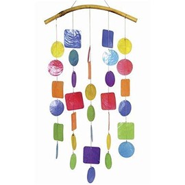 Chesapeake Bay 10713 Rainbow Capiz Shell Wind Chime 9 Inches x 23 Inches