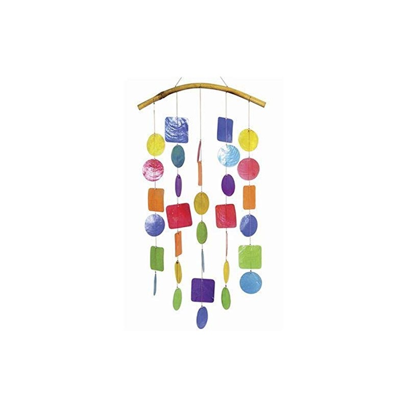 Chesapeake Bay 10713 Rainbow Capiz Shell Wind Chime 9 Inches