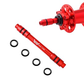 MUQZI Bicycle QR Adapter 12 to 9 mm Front Hub Adapter 100 mm Thru Axle Hub Quick Release for Mountain Road Bike, Red