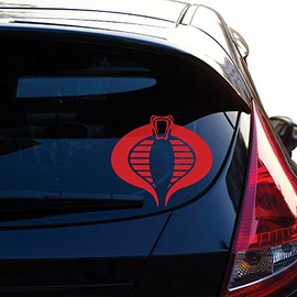 Yoonek Graphics Cobra Command Decal Sticker for Car Window, Laptop, Motorcycle, Walls, Mirror and More. # 460 (4" x 4.4", Red)