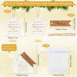 Inbagi 6 Set Thank You Ornaments Christmas Employee Appreciation Gifts May You Be Proud of The Work Tree Star Ceramic Hanging Plaque Christmas Gifts for Coworkers Employee