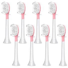 Pink Kids Replacement Toothbrush Head for 7+ Child Soft Brush 8 Pack & 8 Hygienic Cover Compatible with Phillps Kids Electric Toothbrush HX6321 HX6340 HX6032 HX6320 HX6042 8 Pack