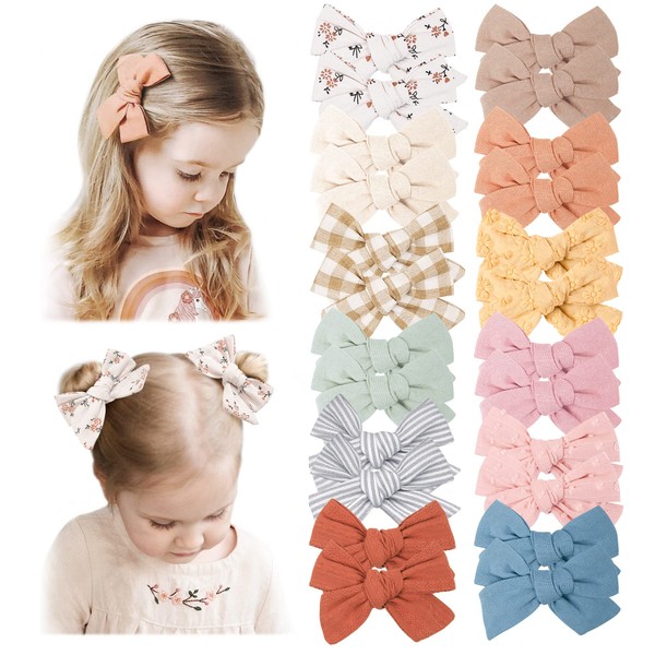 24 PCS Baby Girls Hair Clips Set,Hair Bows Barrettes Handmade Accessories Alligator Clip for Babies Infant Toddlers Little Kids Teens