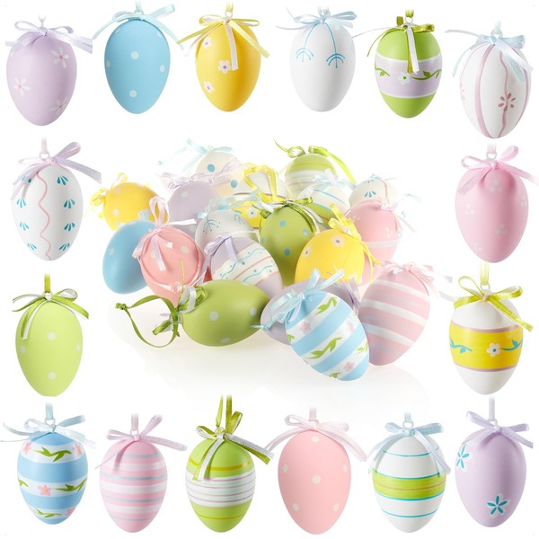 com-four® 18x deco hangers Easter - Easter eggs made of