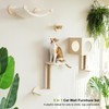 FUKUMARU Cat Wall Shelves, 5-Piece Stable Wooden Wall-Mounted Furniture Set,