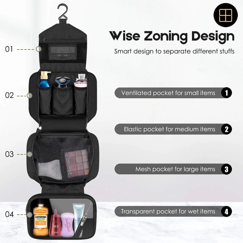dopobo Travel Toiletry Bag for Women, Dopp Kit Men, Waterproof