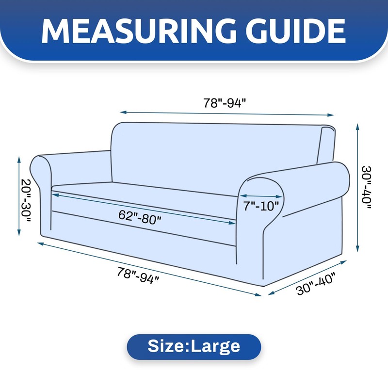 KEKUOU Stretch Sofa Cover Slipcover ，Couch Covers for 3 Cushion