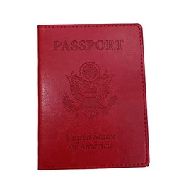 Passport and Vaccine Card Holder Combo Sturdy Durable Passport Holders with CDC Vaccine Card Slot Waterproof Passport Covers PU Leather Passport Case for Women Men Red