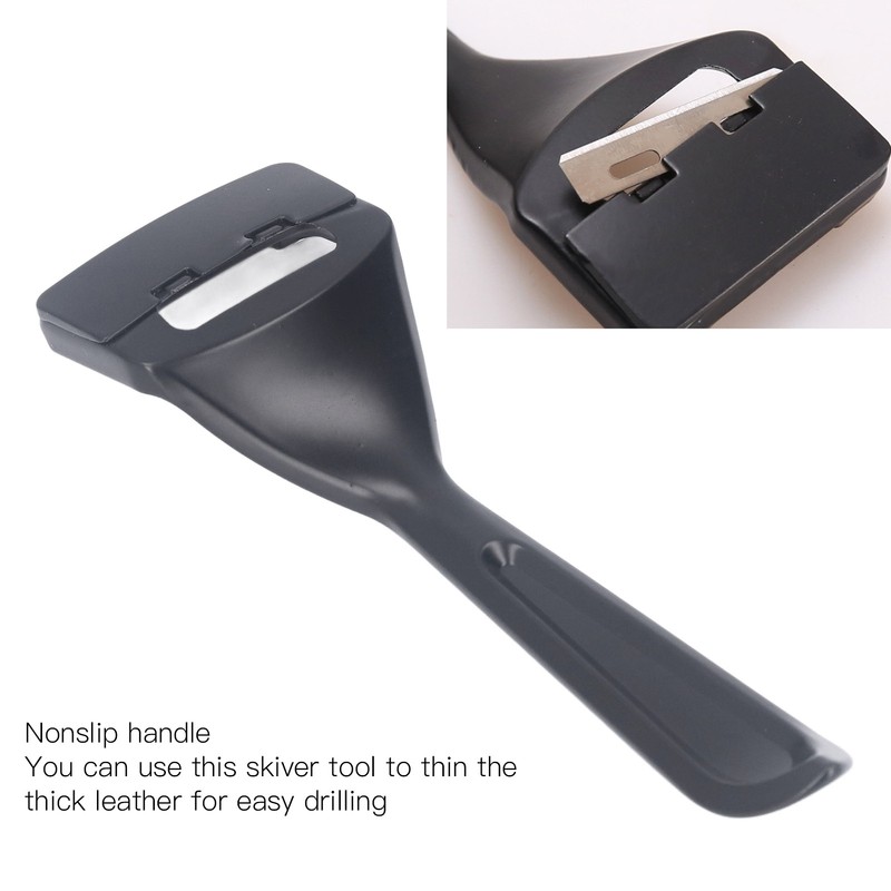 Leather Skiver 3 Blades Sturdy Durable Alloy Multipurpose Modern Black