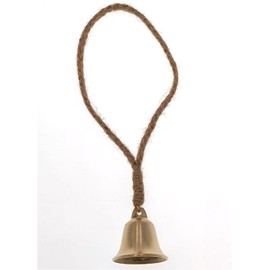Hyakkwind Campana de viento de latón con cuerda, campana de protección de la buena suerte, campana decorativa hecha a mano para el hogar, puerta o porche (cuerda), hanwindbell01