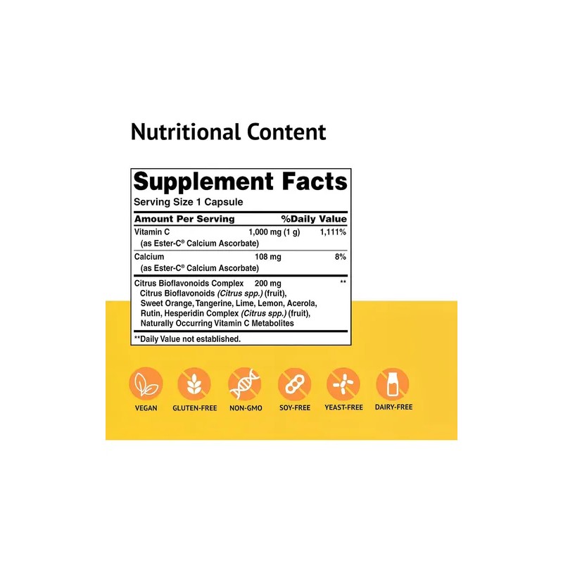 Ester 1000mg Vitaminas Bioflavonoides American Health Cápsulas