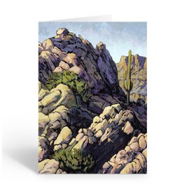 Stonehouse Collection | A Set of Arizona Mountain Note Cards - 10 Boxed Cards & Envelopes - Desert Mountain Note Cards (The Boulders)