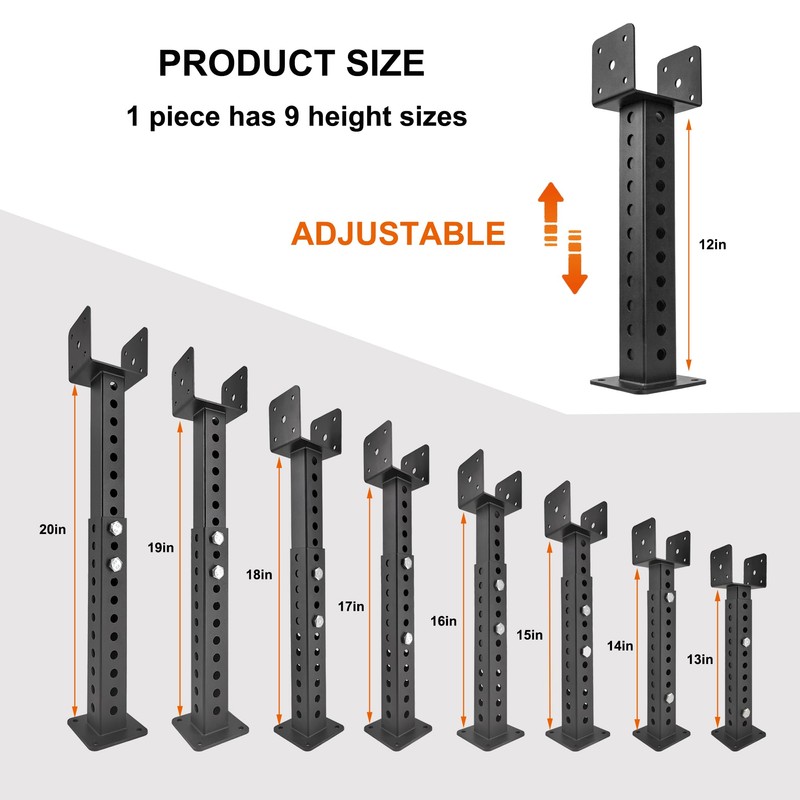Wdwlbsm 2PCS Roof Riser for Pergola Roof Riser Beam Bracket,