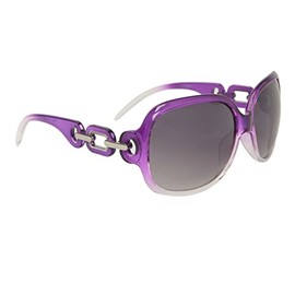 FancyG® Women's Fashion Sunglasses Diamond Chain Style Vintage Look UV Protection Eyewear Duotone - Purple White