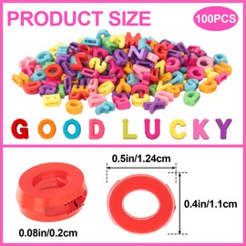 STSTR 100 pcs Alphabet Letter Beads, Colorful Resin 3D Loose Letter Beads Bulk, Cute A-Z Initial Plastic Charm Pendants for Crafts, Bracelets, Necklaces