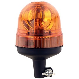 Halogen Beacon Orange Large with Fixed Base, Indicator Light 12 V 24 V, ECE R65 Road Traffic Approval, Car Warning Light