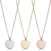 14k Rose Gold 10mm Round Disc Adjustable Length Necklace (adjusts