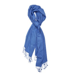Cashmere Boutique: 70% Cashmere and 30% SIlk Pashmina Wrap Stole (Color: Periwinkle Blue, Size: 28" x 80")