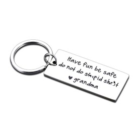College Keychain Back to Schlool Suppies for Student Kids Teen Boys Girls First Day of School Don't Do Stup Gag Gift for Birthday Christmas Granddaughter Stocking Stuffer Teenager