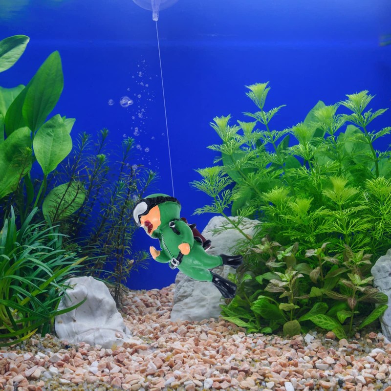 Sosoport Decorative Aquarium Set Fish Tank Diver Ornament Floating Diver