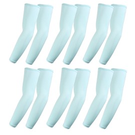 The Elixir UV Protection Compression Arm Sleeves Sports Driving Golf Cooling Cover (6 Pairs, Sky Blue)
