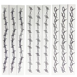 Barbed Wire Temporary Tattoos, 9-Pack Large Barbed Wire Armbands Tattoo Stickers for Men Women, Variety Totem Tattoos