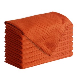 FEKIDO Waffle Pattern Cloth Napkins Set of 8, Burnt Orange Dinner Napkins Washable Reusable, Table Cloth Napkins Perfect as Christmas Thanksgiving Festival Holiday for Dinner Table Decoration