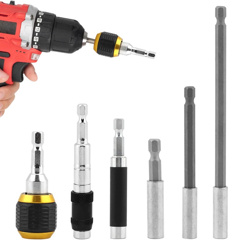 Tookie 6pcs Drill Bit Holder Extension, Flexible Pivoting Magnetic Bit