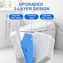 60pcs Disposable Toilet Bowl Wand Refills for Clorox,Replacement Brush Heads Compatible With Most Toilet Bowl Wand Refill System,Upgrade Fiber Cleaner Heads for Closestool Cleaning