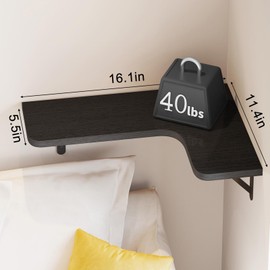 YGEOMER Corner Floating Shelves, Wall Mounted Corner Shelf for Bathroom, Kitchen, Bedroom, Home Decor, Laundry Room, Living Room(Set of 4 Black)