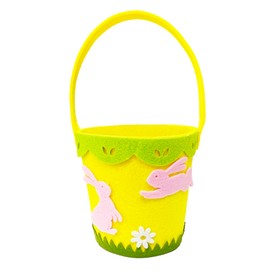 Prudance Easter Felt Baskets Easter Egg Bunny Hunting Basket with Handle Easter Party Decorations