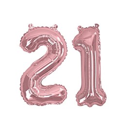 Foil Balloons - Rose Gold - Number 21