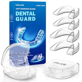 Protector antimolienda, protector nocturno para rechinar dientes por la noche, protector bucal para dormir, 2 tamaños (paquete de 4), transparente