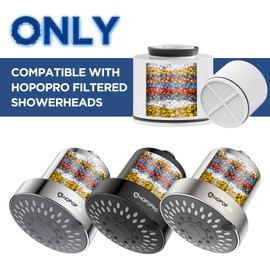 2 Pcs Shower Head Filter Replacement Cartridge for HOPOPRO Filtered Fixed Shower Heads: B0FCFFG8V9, B0FM2TWFGJ, B0FM342LZ2 Remove Chlorine, Heavy Metals for Better Skin & Hair