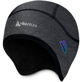 Hikenture Skull Cap Helmet Liner with Glasses Holes, Winter Thermal Cycling Cap for Men & Women, Cycling Hat Beanie, Grey