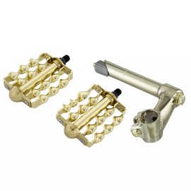 OG Stem Classic 22.2 Gold & Pedals Double Flat Twisted 1/2" Gold
