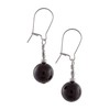 Dark Red Garnet & Sterling Silver Drop Earrings with Gift