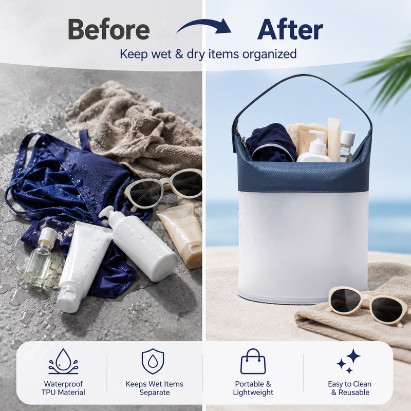 Water-Resistant Wet Bag for Travel – Lightweight TPU Organizer for