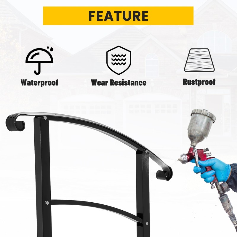 KUAFU Step Hand Rail Compatible with 2-3 Steps Handrails for
