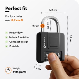 Combination Padlock - Heavy Duty Weatherproof 4 Digit Combination Lock with Strong 7mm Shackle - For Lockers, Cupboards, Gates, Fences, Sheds & Garden - Pack of 2 - Black