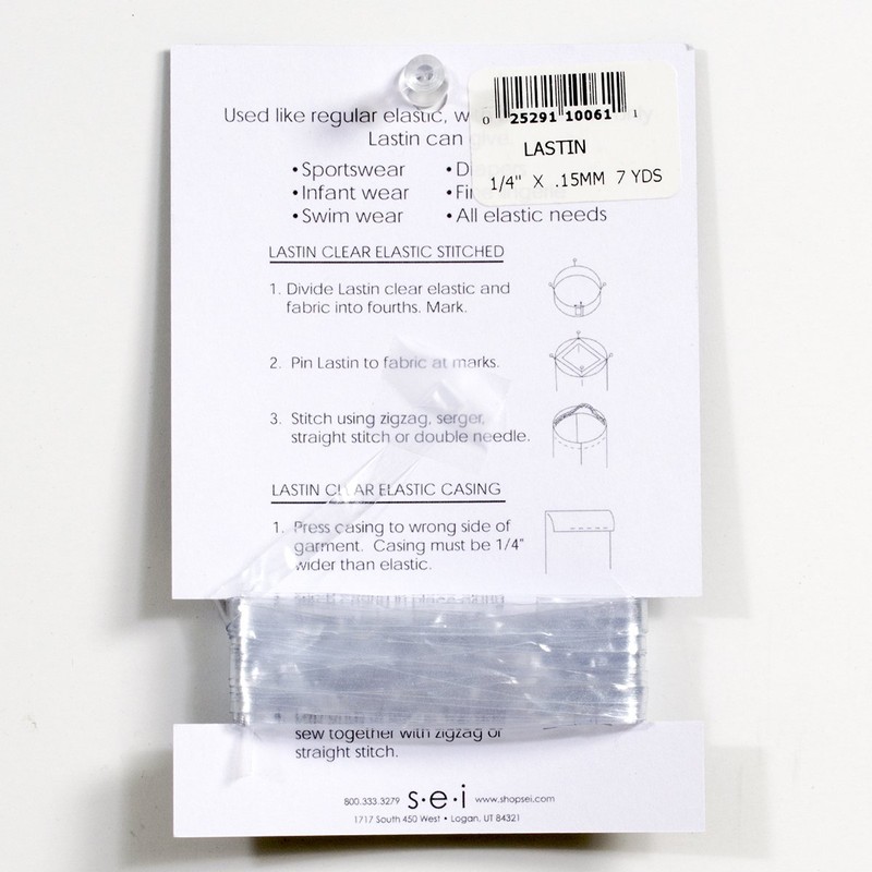 SEI Lastin Clear Elastic 1/4" 7yd