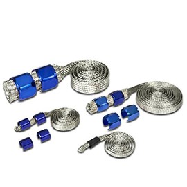 Universal Stainless Steel Braided Dress-Up Hose Cover Kit (Blue)