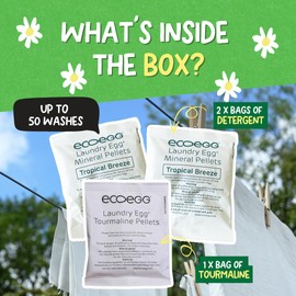 ecoegg Laundry Egg Refill Pellets | Laundry Detergent | No enzymes, bleaches or phosphates | 50 Loads | Tropical Breeze