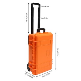 Gdrasuya10 22" Waterproof Case Protective Roller Camera Hard Case Shell Water And Shock Resistant W/Foam Storage Case Camera (Orange)